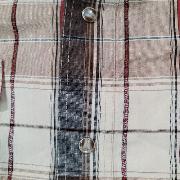 Roper 2XT Tall‎ Mens Western Cowboy Rodeo Shirt Red Black Plaid Pearl Snap - Picture 4 of 8